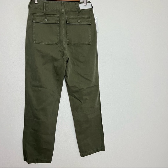 NWT RE/DONE 50s Military High Rise Olive Green Trouser Pants Size 28 - Picture 8 of 11